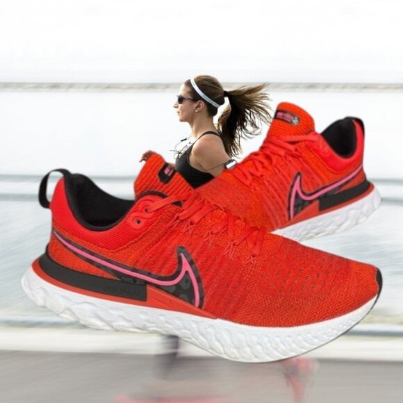Nike React Infinity Run Flyknit 2 Chile Red #DM8073-600 Womens Running Shoes 8.5 - Picture 1 of 13